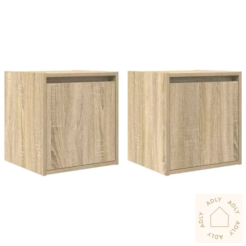 Veggmontert Nattbord 2 Stk Sonoma Eik 38X34X40 Cm