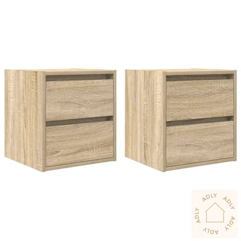 Veggmontert Nattbord 2 Stk Sonoma Eik 38X34X40 Cm