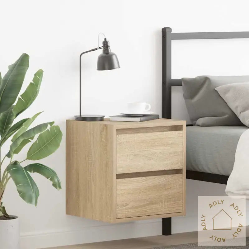 Veggmontert Nattbord 2 Stk Sonoma Eik 38X34X40 Cm