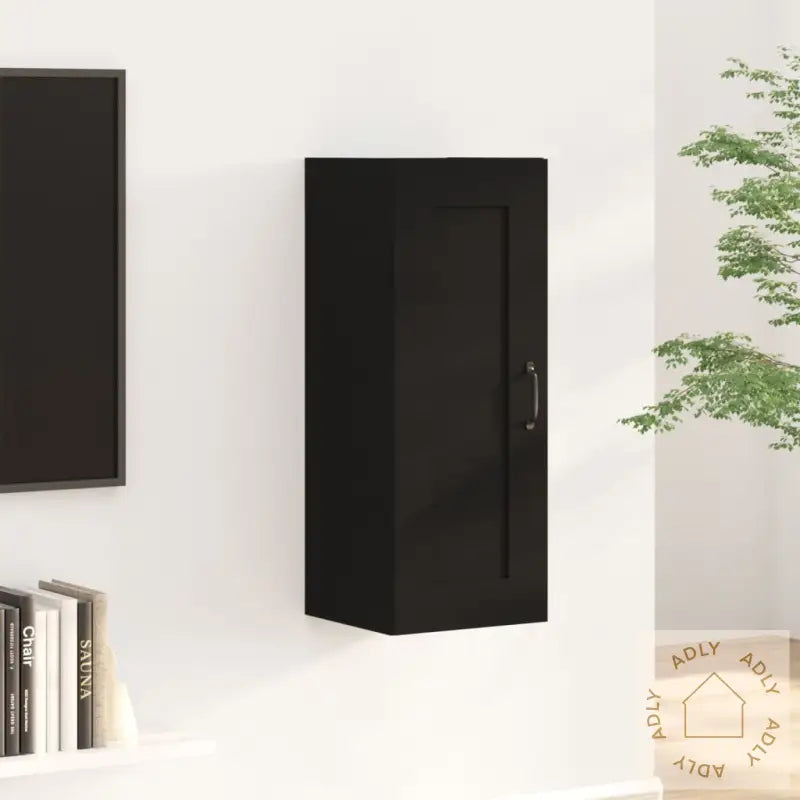 Veggskap Svart 35X34X90 Cm Konstruert Tre