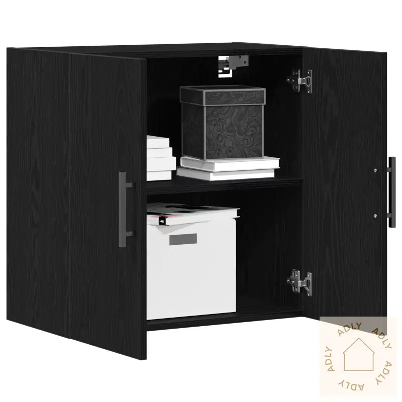 Veggskap Svart Eik 60X31X60 Cm Konstruert Tre