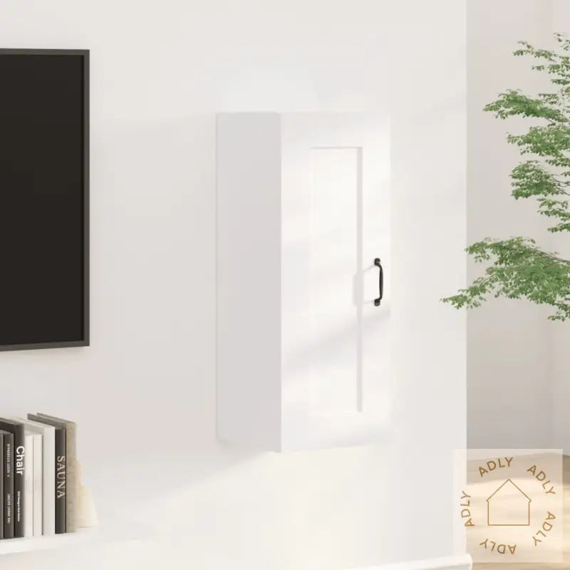 Veggskap Hvit 35X34X90 Cm Konstruert Tre