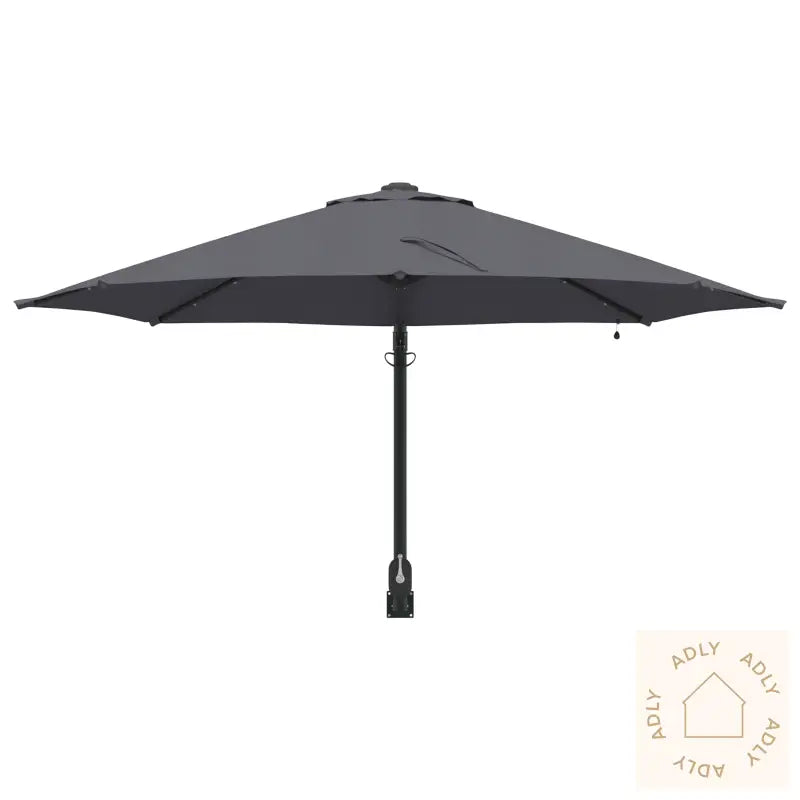 Veggmontert Hageparasol Med Led Antrasitt 248 Cm