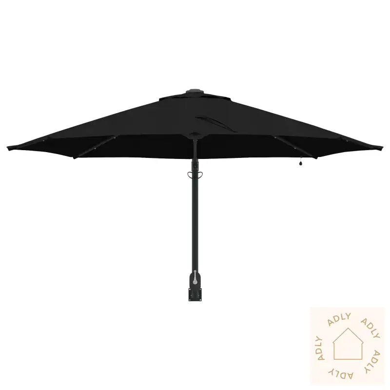 Veggmontert Hageparasol Med Led Lys Svart 248 Cm