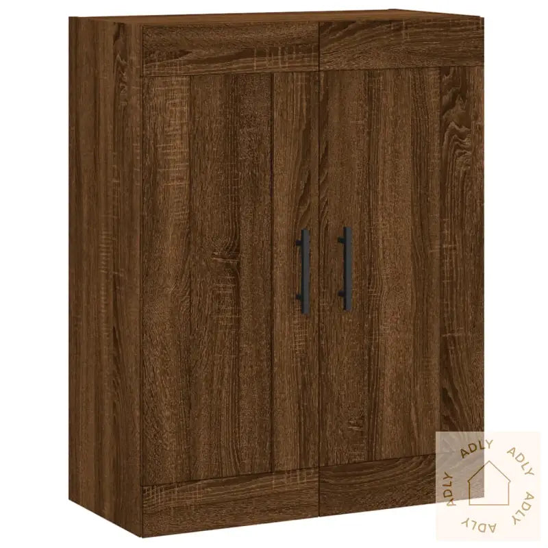 Veggskap Brun Eik 69,5X34X90 Cm Konstruert Tre