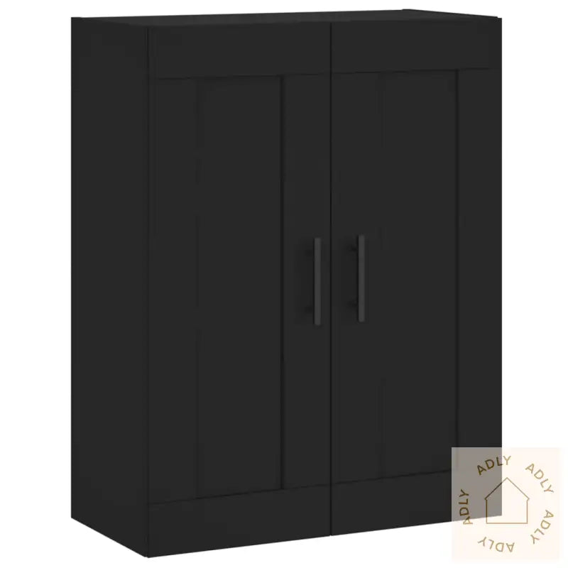 Veggmontert Skap Svart 69,5X34X90 Cm Konstruert Tre