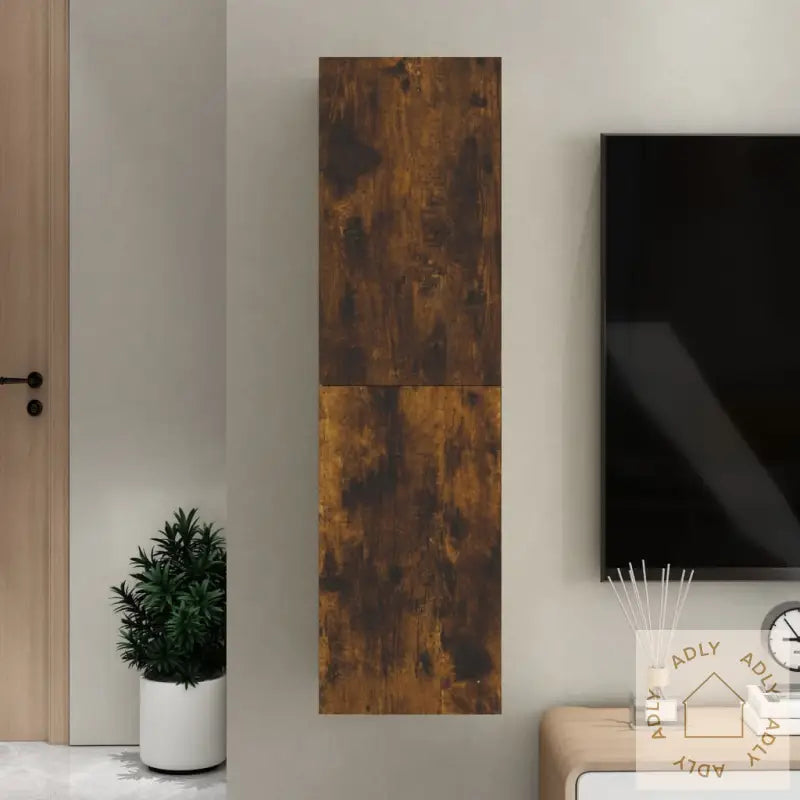 Vegghengt Tv-Benk Røkt Eik 30,5X30X110 Cm