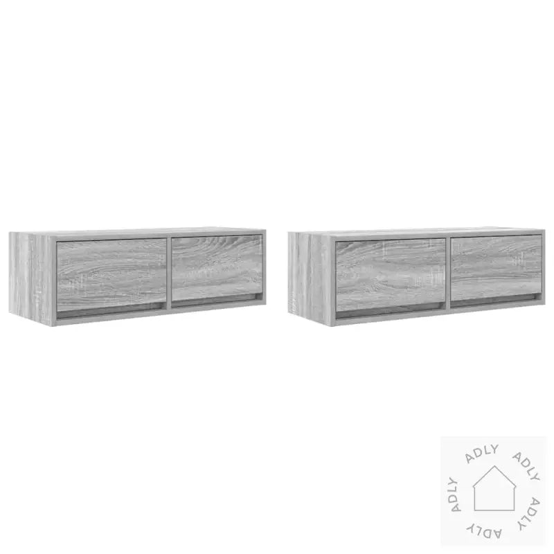 Tv-Benker 2 Stk Grå Sonoma 80X31X25,5 Cm Konstruert Tre