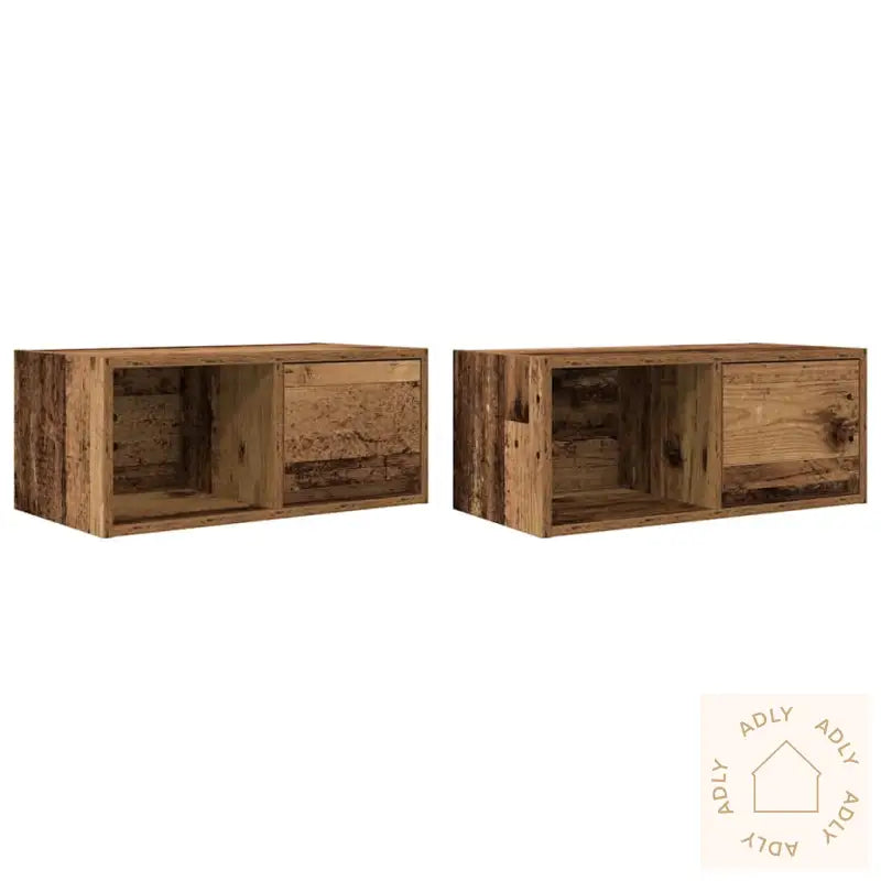 Tv-Benker 2 Stk Gammelt Tre 60X31X25,5 Cm Konstruert Tre