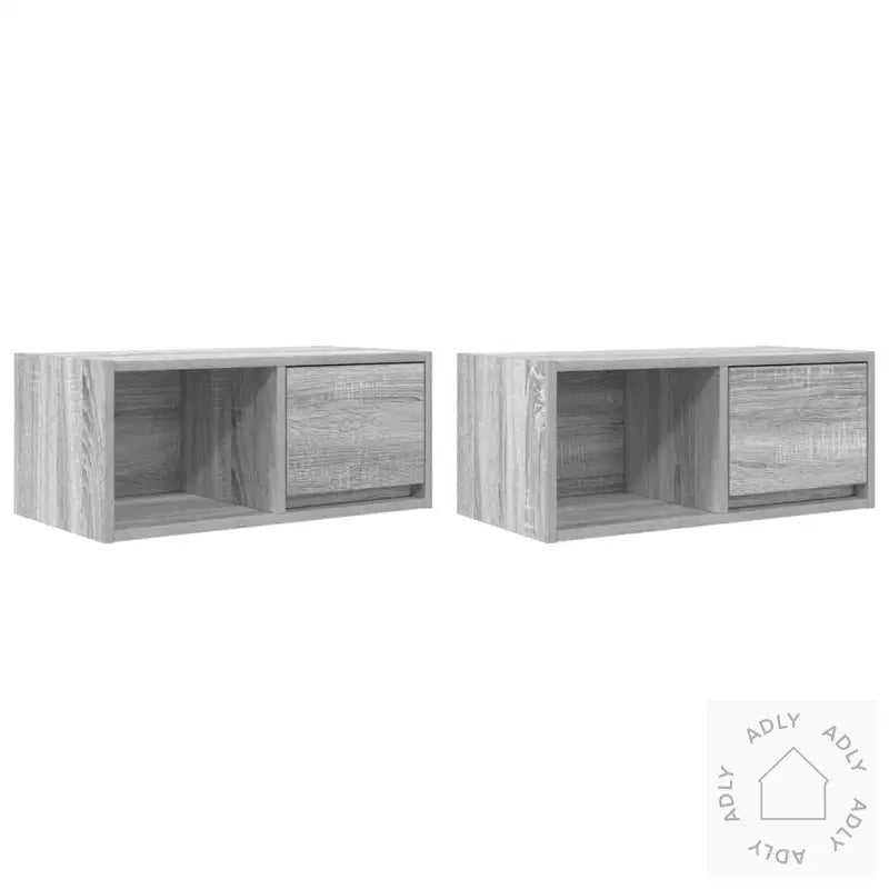 Tv-Benker 2 Stk Grå Sonoma 60X31X25,5 Cm Konstruert Tre