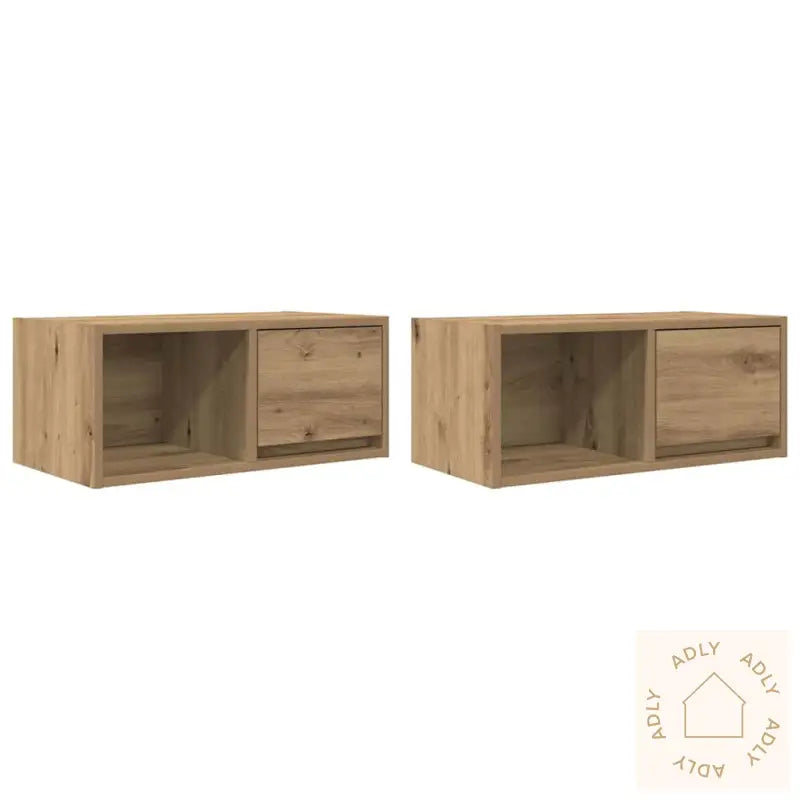 Tv-Benker 2 Stk Artisan Eik 60X31X25,5 Cm Konstruert Tre