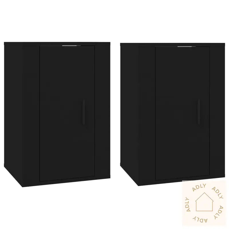 Vegghengte Tv-Benker 2 Stk Svart 40X34,5X60 Cm