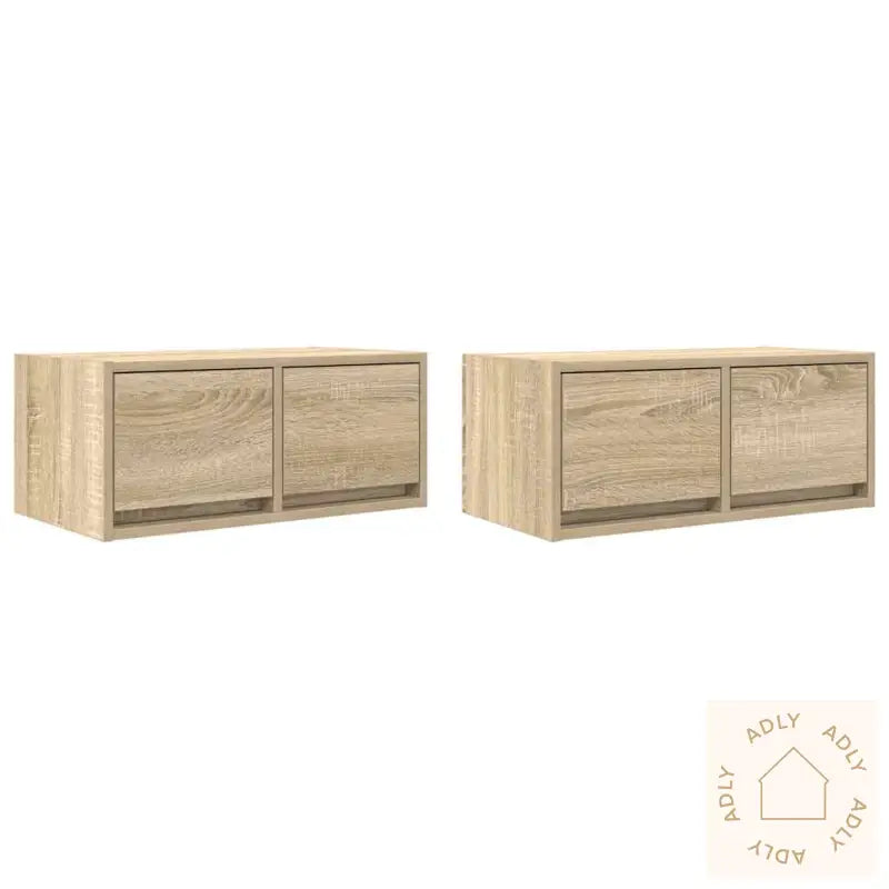 Tv-Benker 2 Stk Sonoma Eik 60X31X25,5 Cm Konstruert Tre