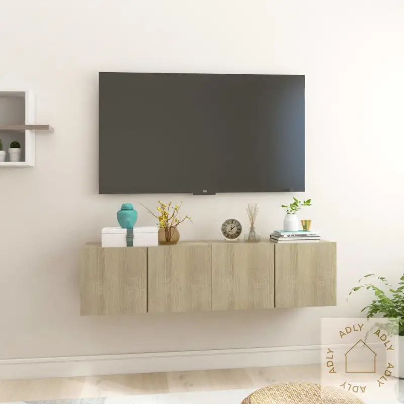 Hengende Tv-Benker 2 Stk Sonoma Eik 60X30X30 Cm