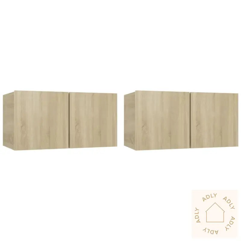 Hengende Tv-Benker 2 Stk Sonoma Eik 60X30X30 Cm