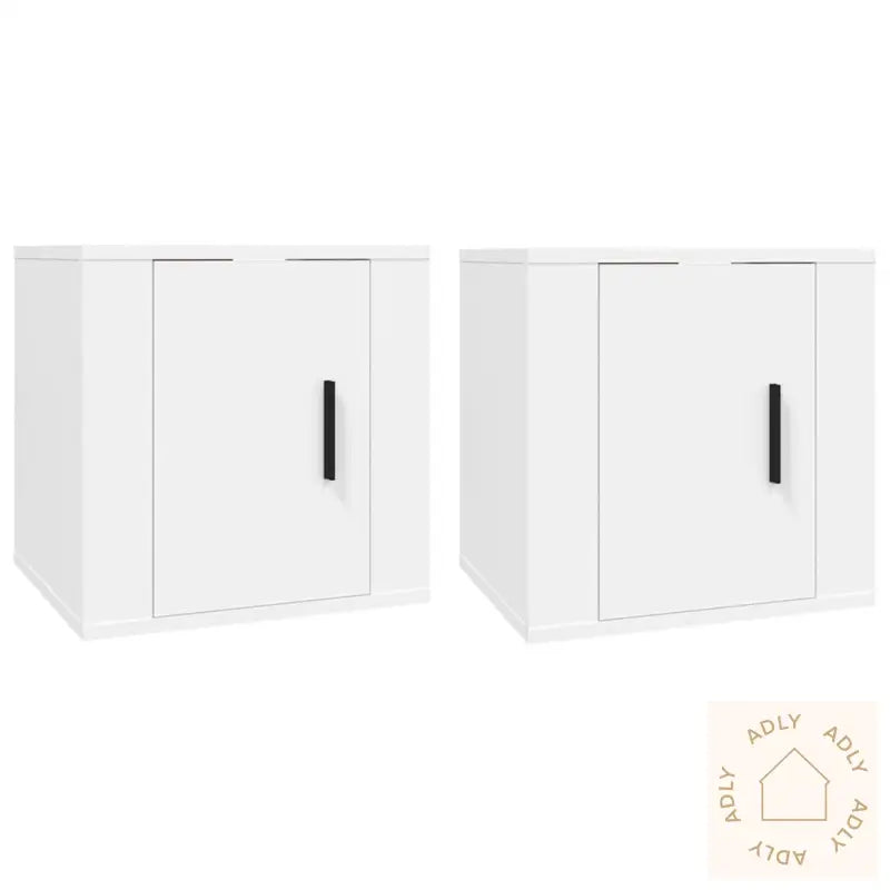 Vegghengte Tv-Benker 2 Stk Hvit 40X34,5X40 Cm