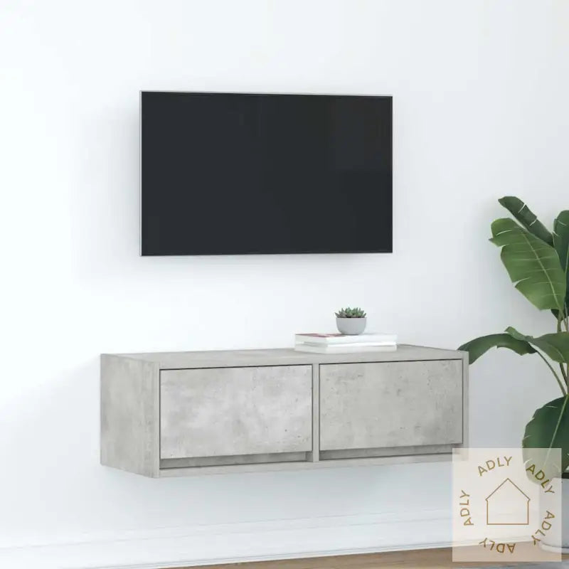 Tv-Benk Betonggrå 80X31X25,5 Cm Konstruert Tre