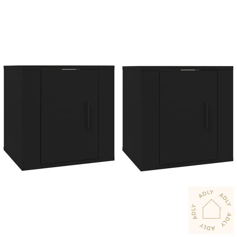 Vegghengte Tv-Benker 2 Stk Svart 40X34,5X40 Cm
