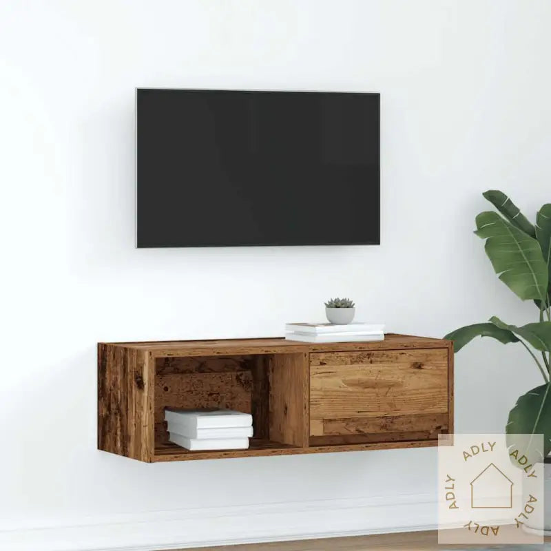 Tv-Benk Gammelt Tre 80X31X25,5 Cm Konstruert Tre