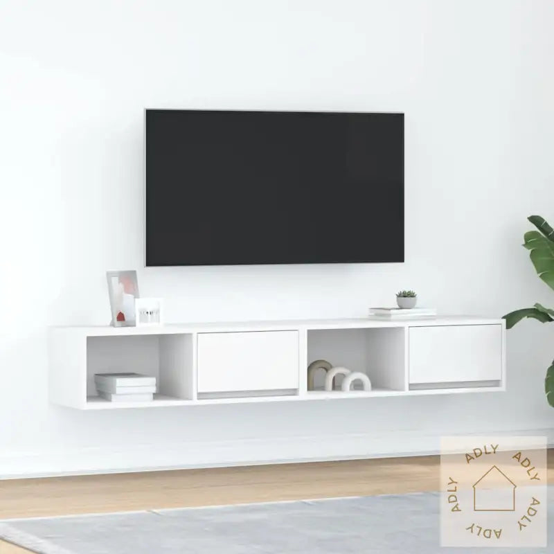 Tv-Benker 2 Stk Hvit 80X31X25,5 Cm Konstruert Tre
