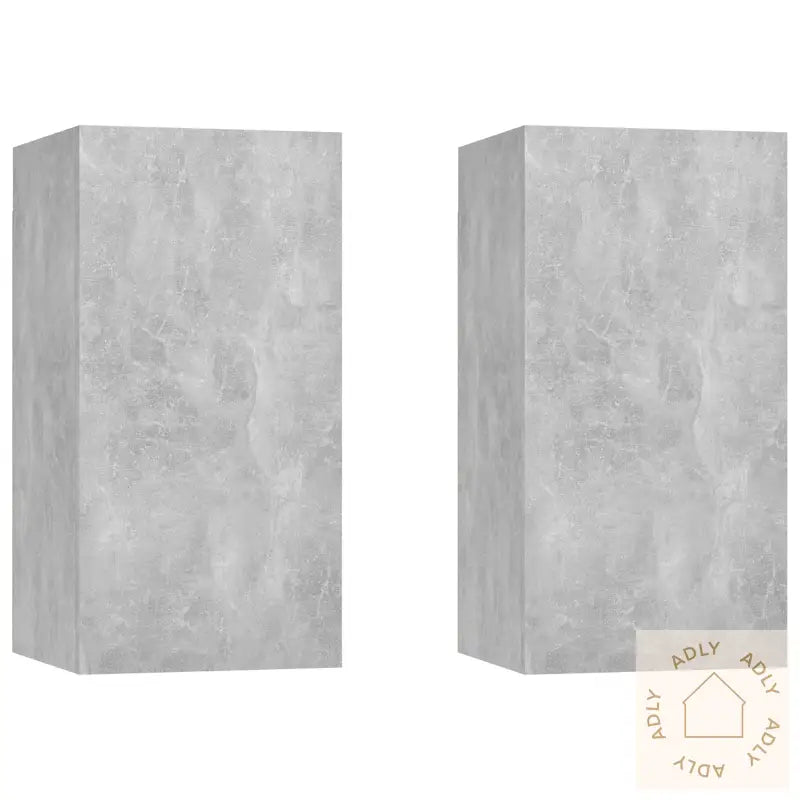 Tv-Benk 2 Stk Betonggrå 30,5X30X60 Cm Konstruert Tre