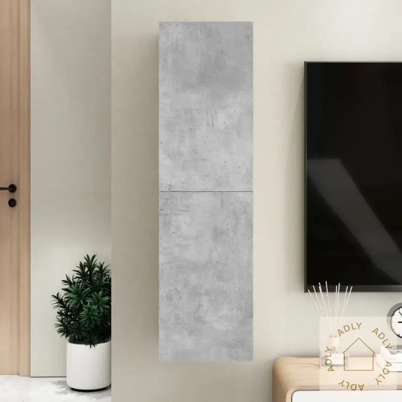 Tv-Benk Betonggrå 30,5X30X110 Cm Sponplate