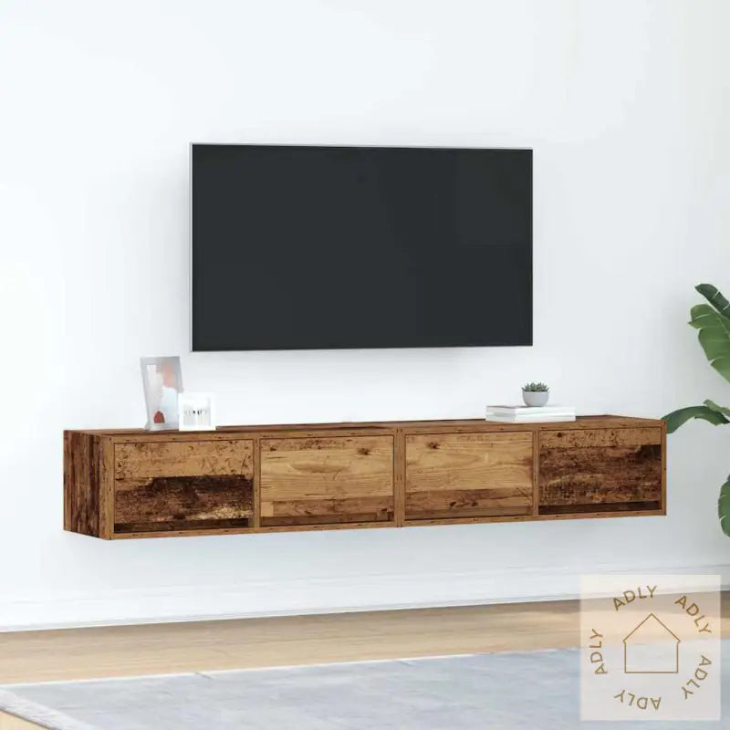Tv-Benker 2 Stk Gammelt Tre 80X31X25,5 Cm Konstruert Tre