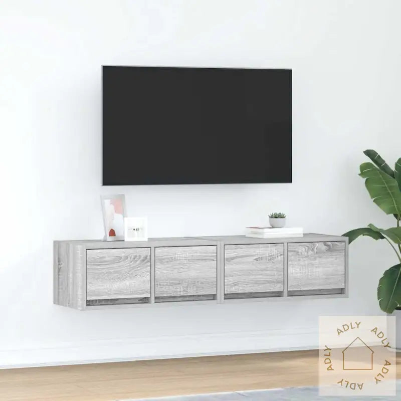 Tv-Benker 2 Stk Grå Sonoma 60X31X25,5 Cm Konstruert Tre