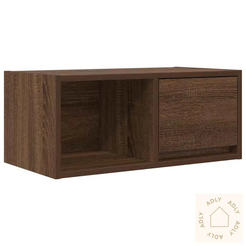 Tv-Benk Brun Eik 60X31X25,5 Cm Konstruert Tre