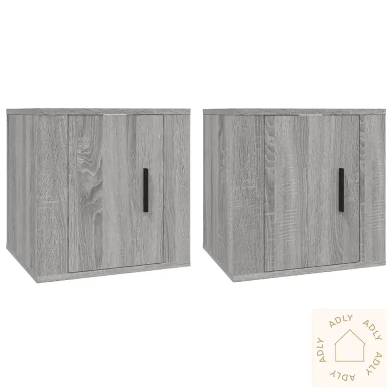 Vegghengte Tv-Benker 2 Stk Grå Sonoma 40X34,5X40 Cm