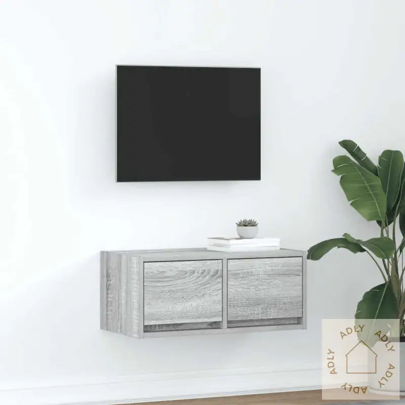 Tv-Benk Grå Sonoma 60X31X25,5 Cm Konstruert Tre