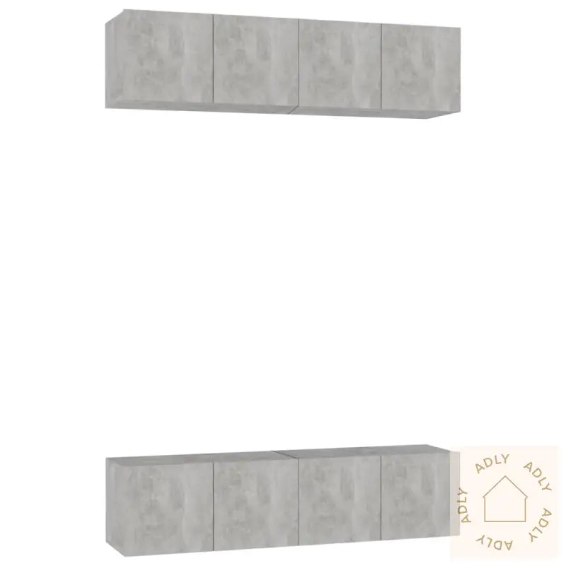 Tv-Benker 4 Stk Betonggrå 60X30X30 Cm Konstruert Tre