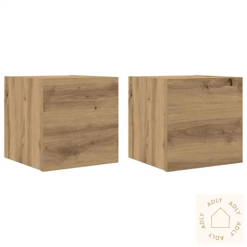 Vegghengte Tv-Benker 2 Stk Artisan Eik 30,5X30X30 Cm