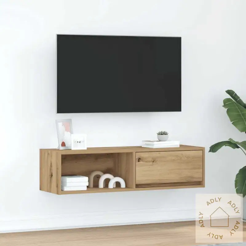 Tv-Benk Artisan Eik 100X31X25,5 Cm Konstruert Tre