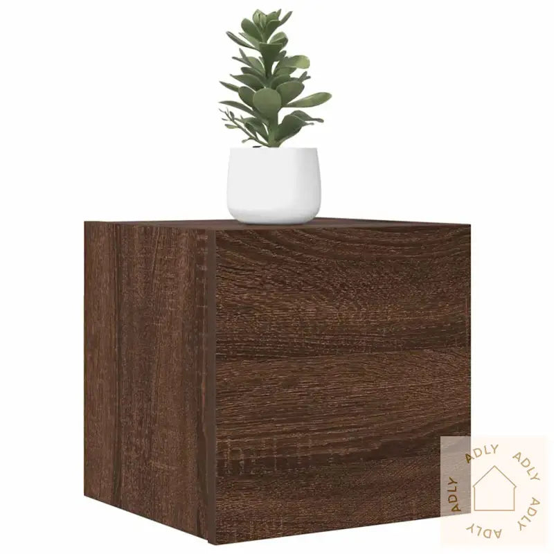 Vegghengte Tv-Benker 2 Stk Brun Eik 30,5X30X30 Cm