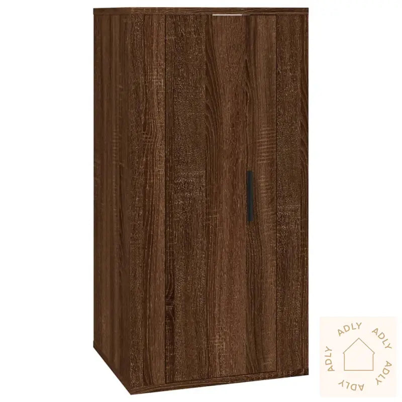 Vegghengt Tv-Benk Brun Eik 40X34,5X80 Cm