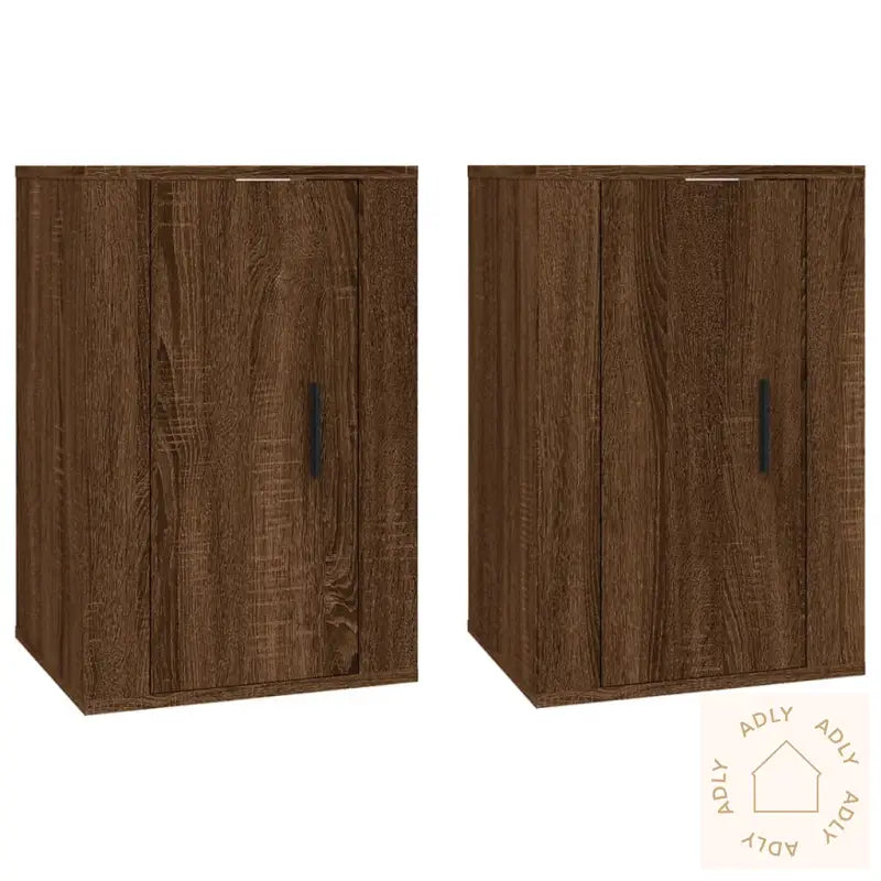 Vegghengte Tv-Benker 2 Stk Brun Eik 40X34,5X60 Cm