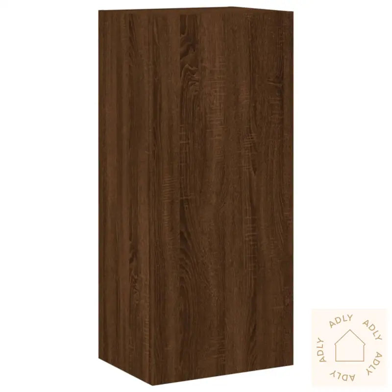 Vegghengt Tv-Benk Brun Eik 40,5X30X90 Cm Konstruert Tre