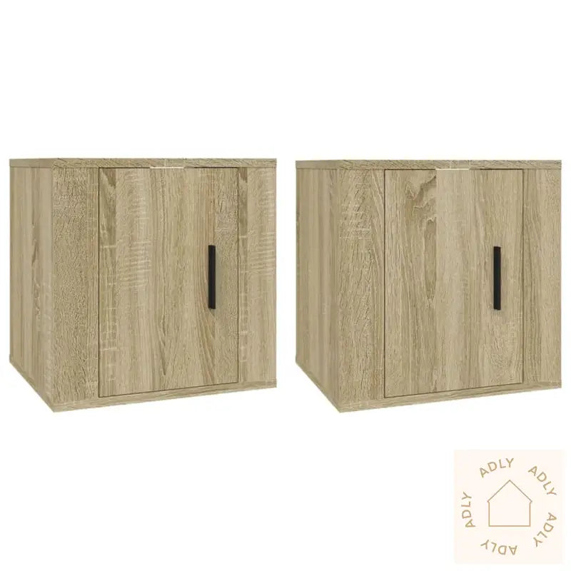 Vegghengte Tv-Benker 2 Stk Sonoma Eik 40X34,5X40 Cm
