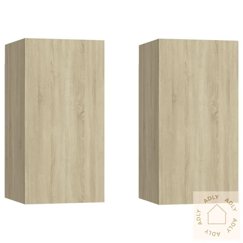 Tv-Benker 2 Stk Sonoma Eik 30,5X30X60 Cm Sponplate