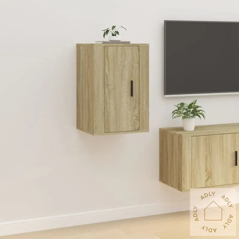 Vegghengt Tv-Benk Sonoma Eik 40X34,5X60 Cm
