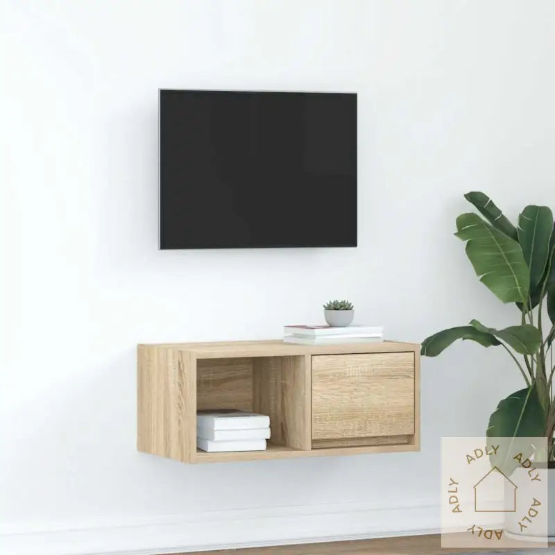 Tv-Benk Sonoma Eik 60X31X25,5 Cm Konstruert Tre