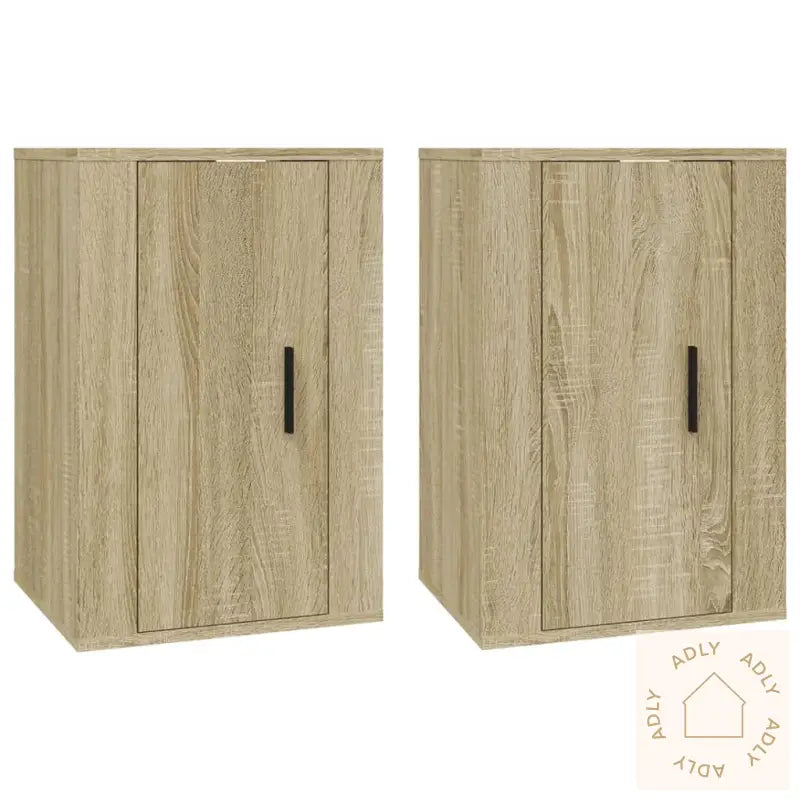 Vegghengte Tv-Benker 2 Stk Sonoma Eik 40X34,5X60 Cm