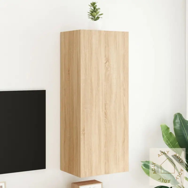 Vegghengt Tv-Benk Sonoma Eik 40,5X30X102 Cm Konstruert Tre