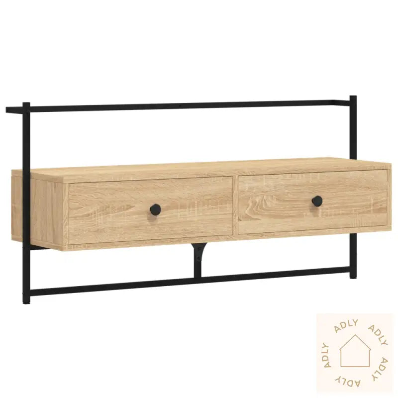 Tv-Benk Veggmontert Sonoma Eik 100,5X30X51 Cm Konstruert Tre