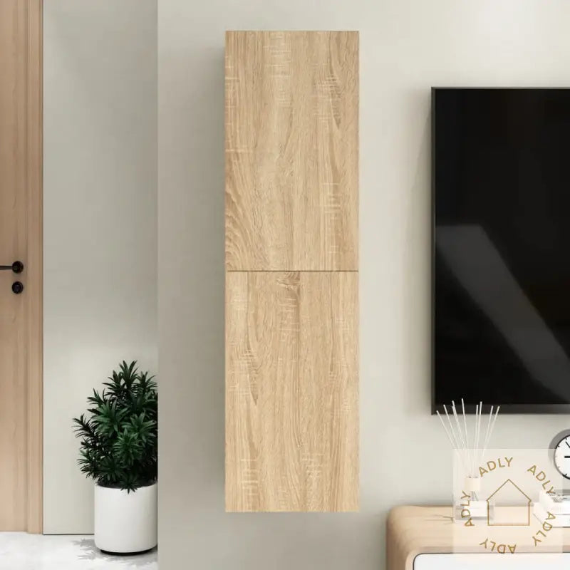 Tv-Benk Sonoma Eik 30,5X30X110 Cm Konstruert Tre