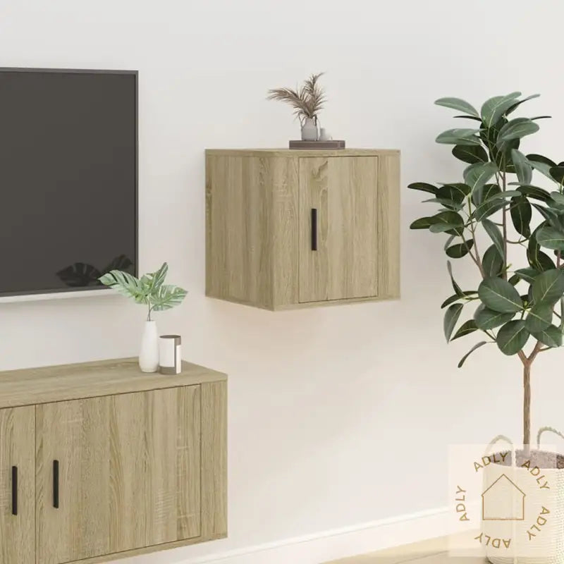 Vegghengt Tv-Benk Sonoma Eik 40X34,5X40 Cm