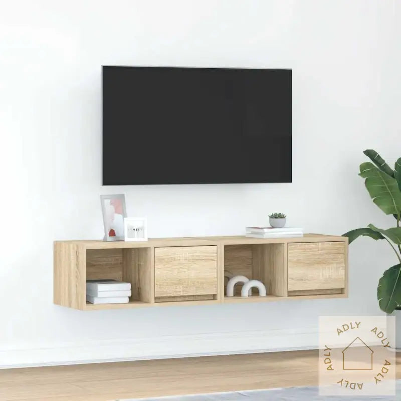 Tv-Benker 2 Stk Sonoma Eik 60X31X25,5 Cm Konstruert Tre