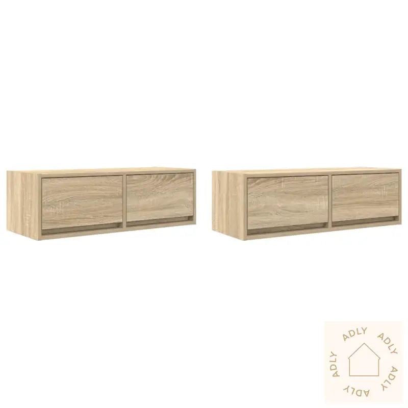 Tv-Benker 2 Stk Sonoma Eik 80X31X25,5 Cm Konstruert Tre