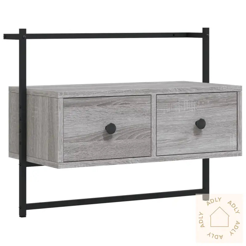 Tv-Benk Veggmontert Grå Sonoma 60,5X30X51 Cm Konstruert Tre